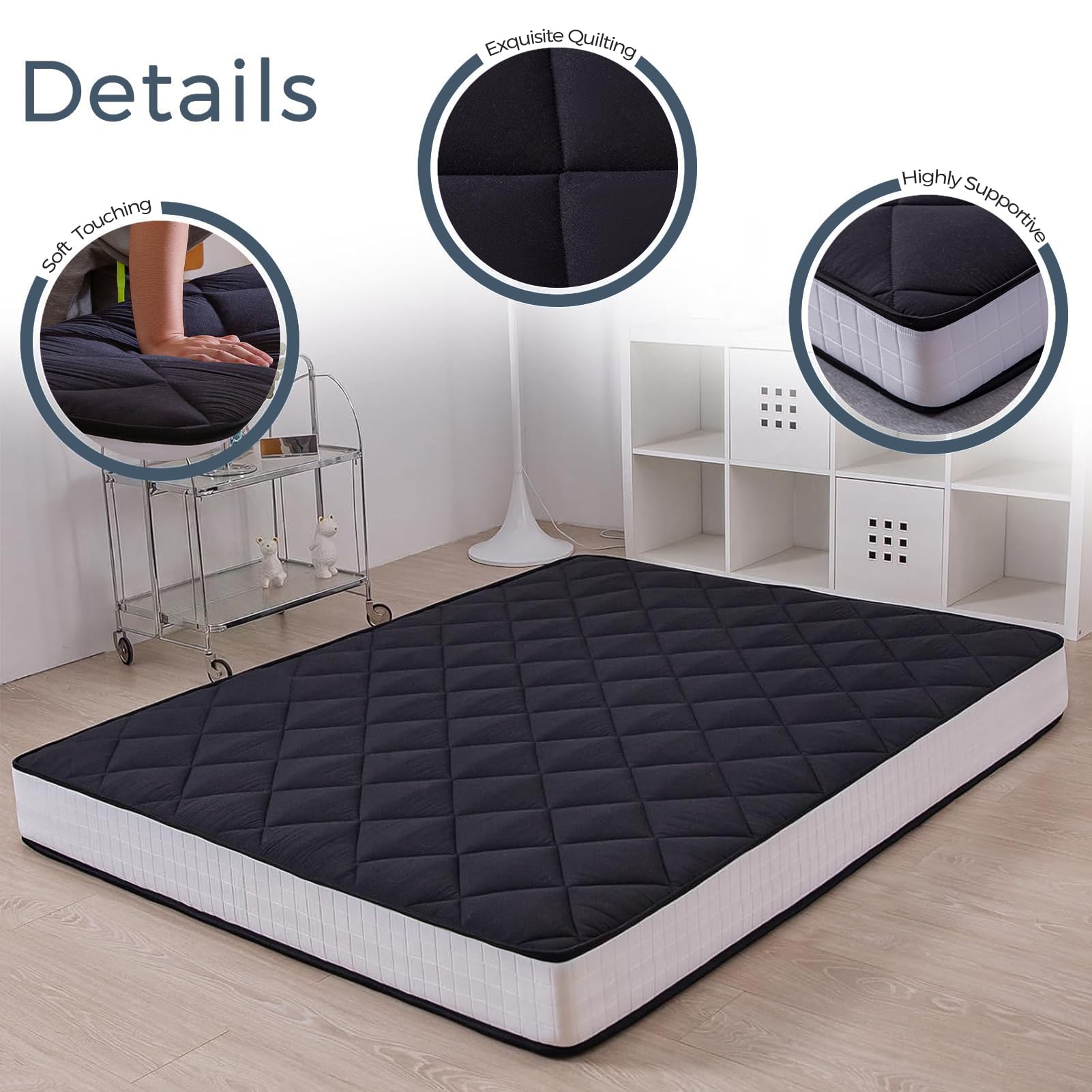 Straps included with MAXYOYO futon floor mattress