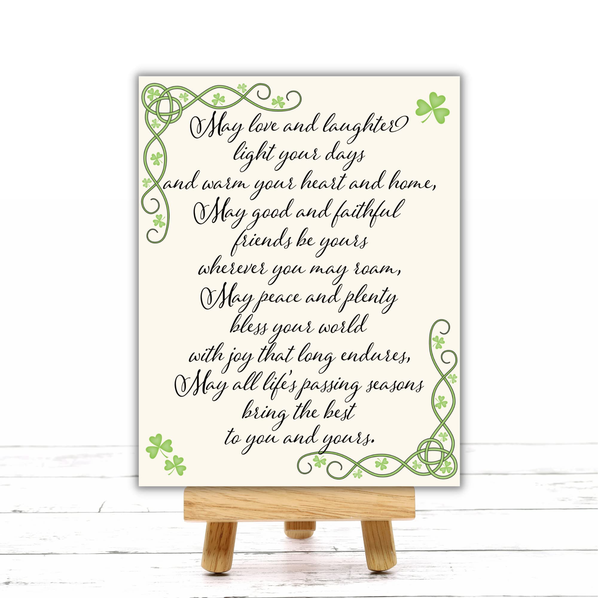 May Love and Laughter Irish Blessing 8x10 inch sign