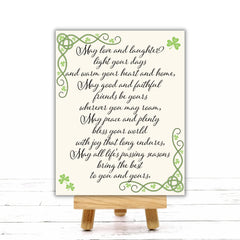 May Love and Laughter Irish Blessing 8x10 inch sign
