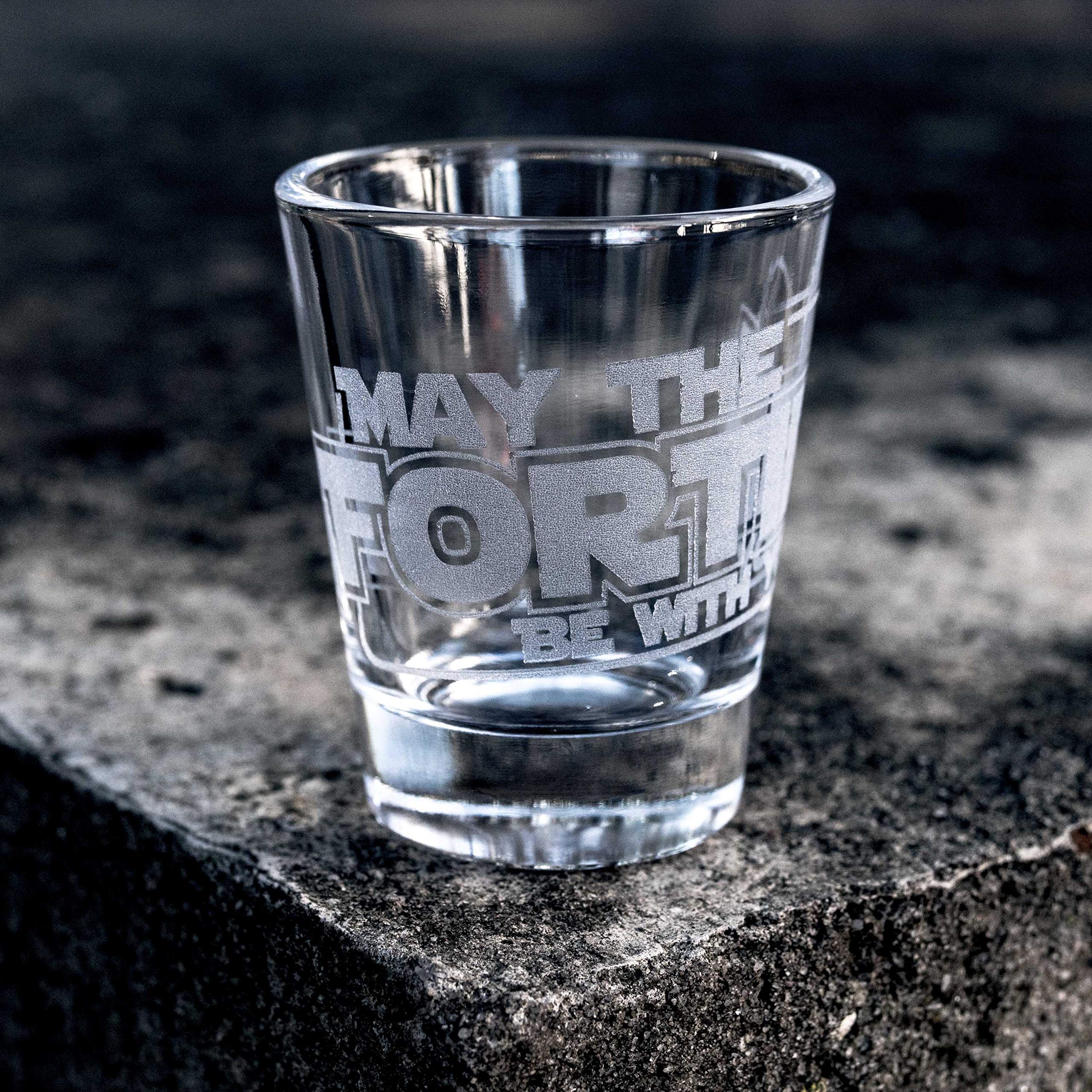 May the Forties design theme shot glass display