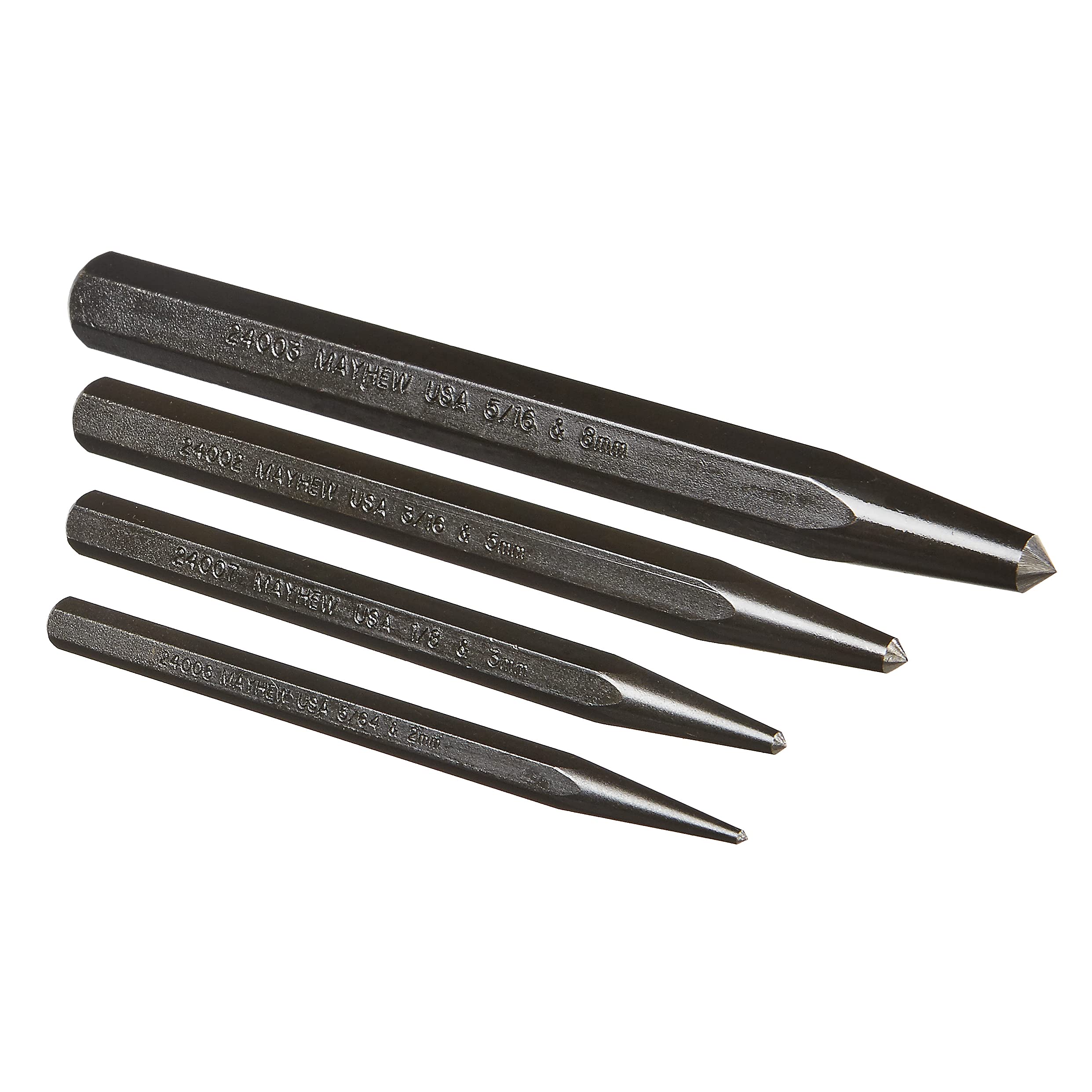 Mayhew Tools 62215 Center Punch Set 4 piece kit