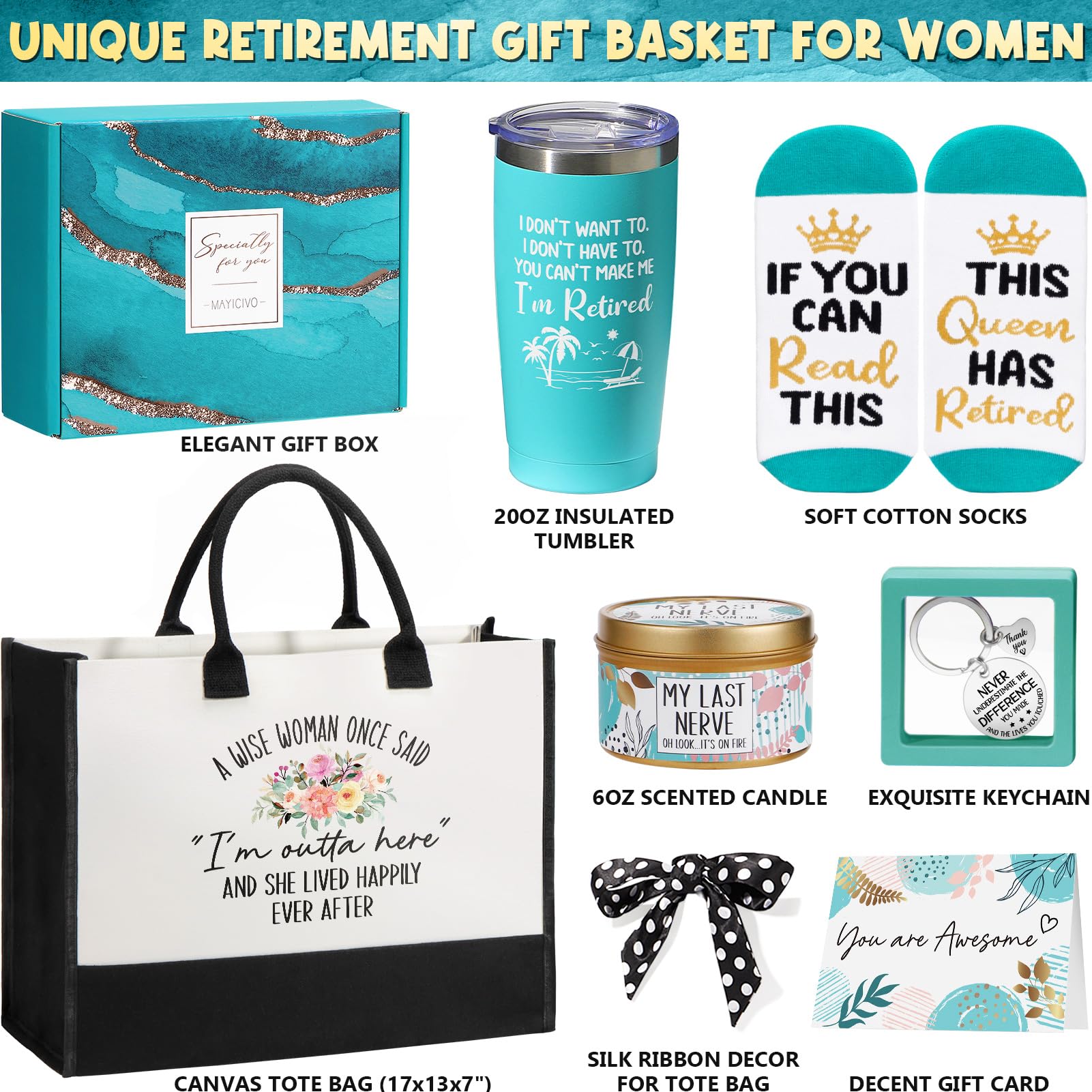 MAYICIVO 20oz insulated tumbler with funny retirement quote