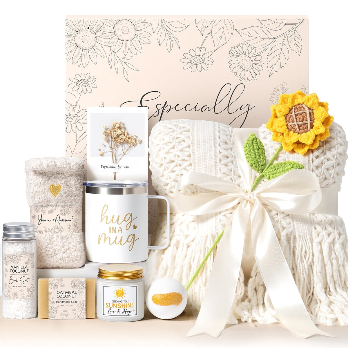 MAYICIVO birthday gifts women sunflower gift basket