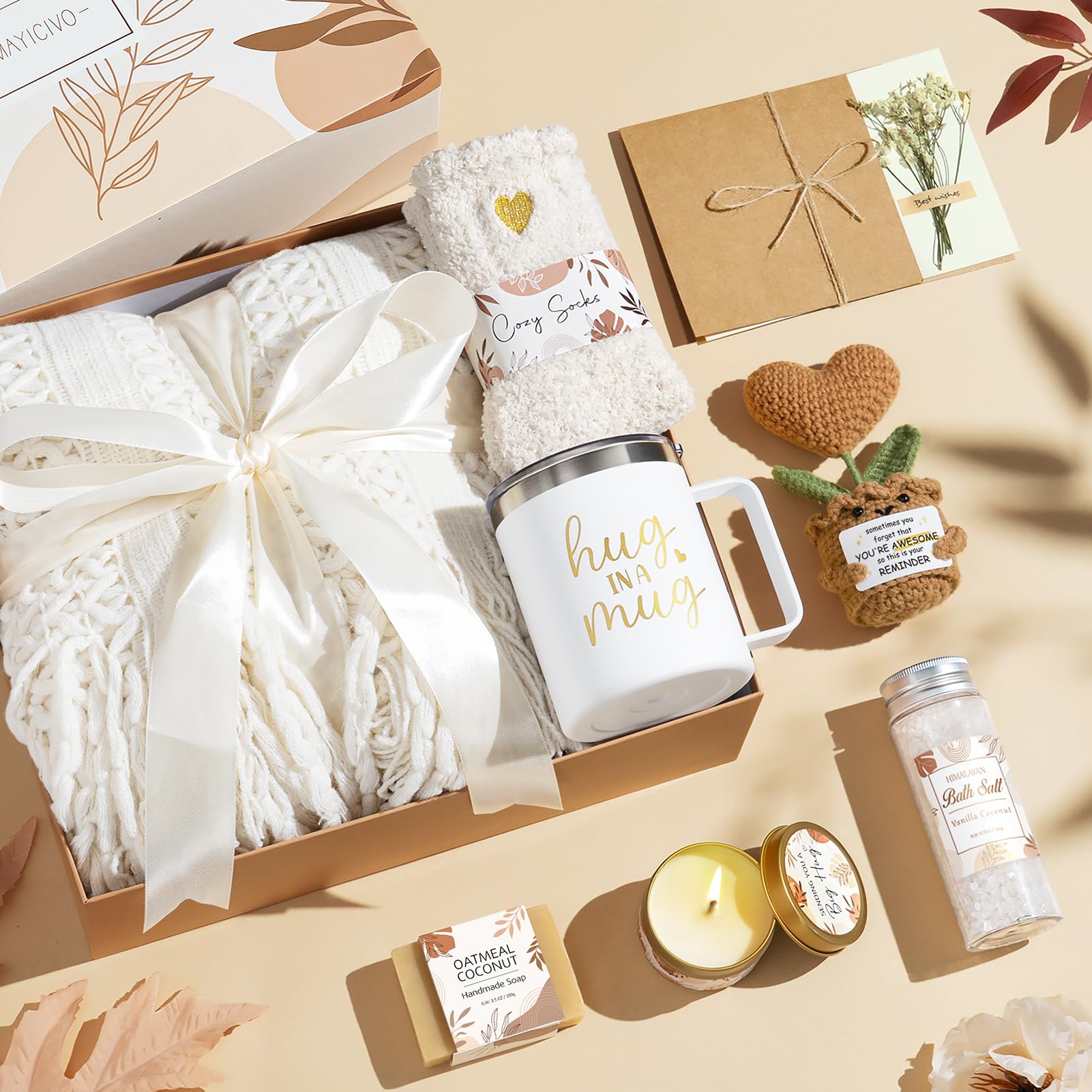MAYICIVO dried flower greeting card in elegant gift box