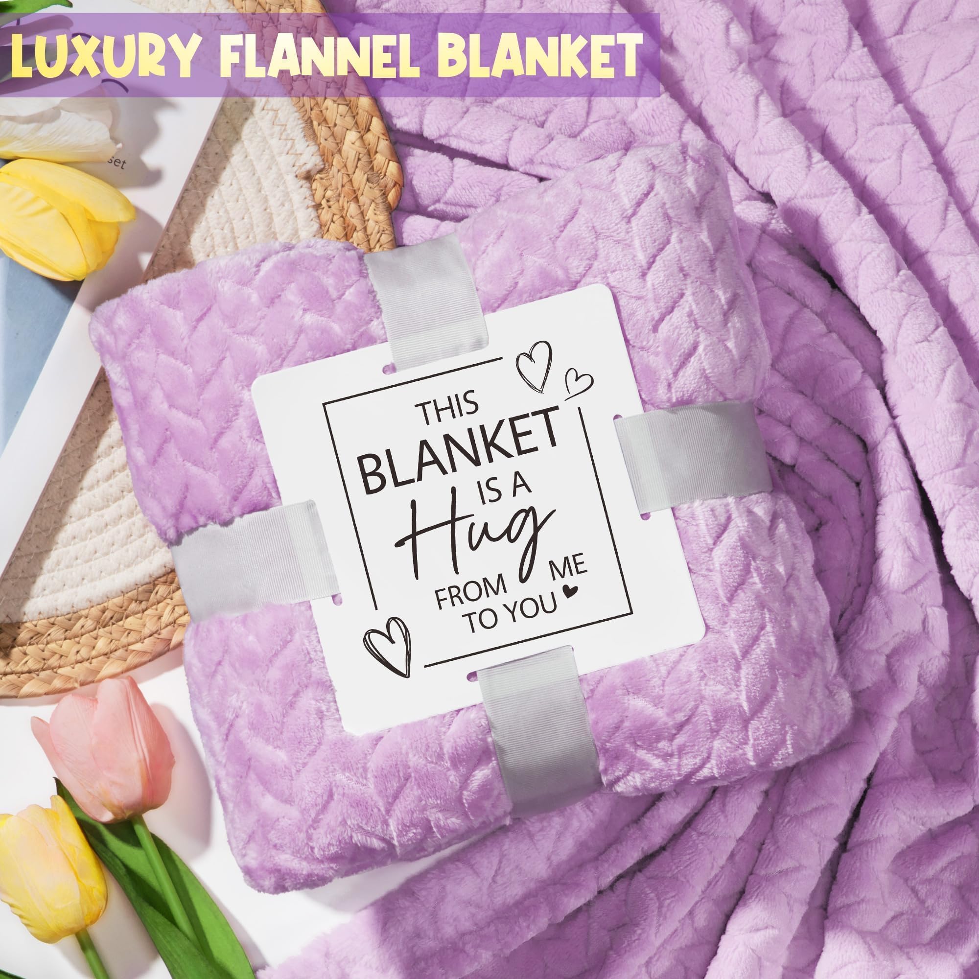 Luxurious plush flannel blanket included in MAYICIVO spa set