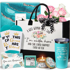 MAYICIVO canvas tote bag in retirement gifts for women 2026 set