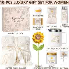 MAYICIVO self care gift basket blanket and spa items