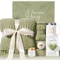 MAYICIVO sympathy gift baskets 8pc set with blanket and tumbler