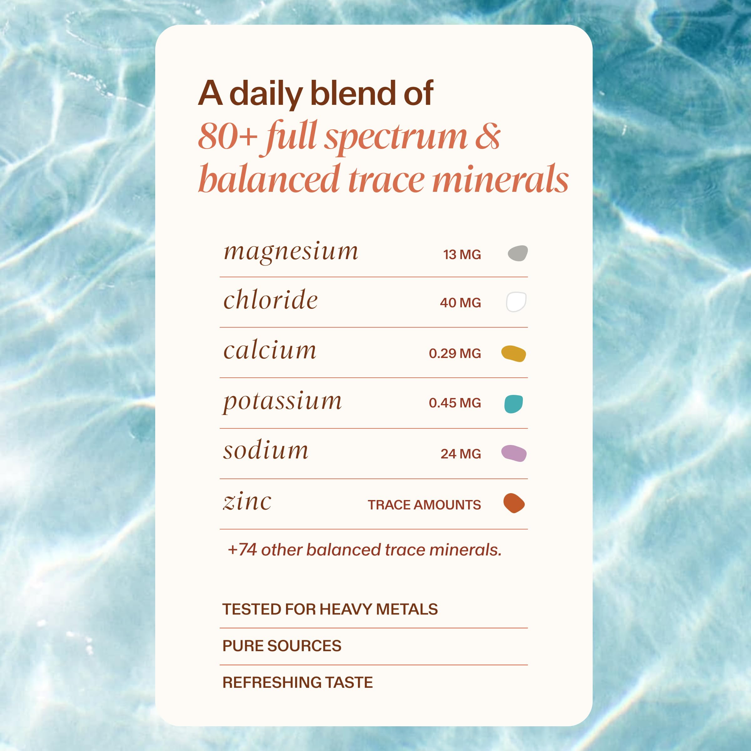 Ionic mineral blend used for hydration with MAYU