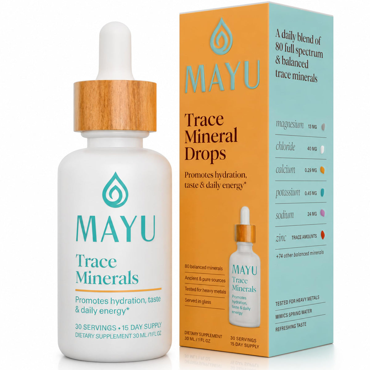 MAYU Trace Mineral Drops bottle front view