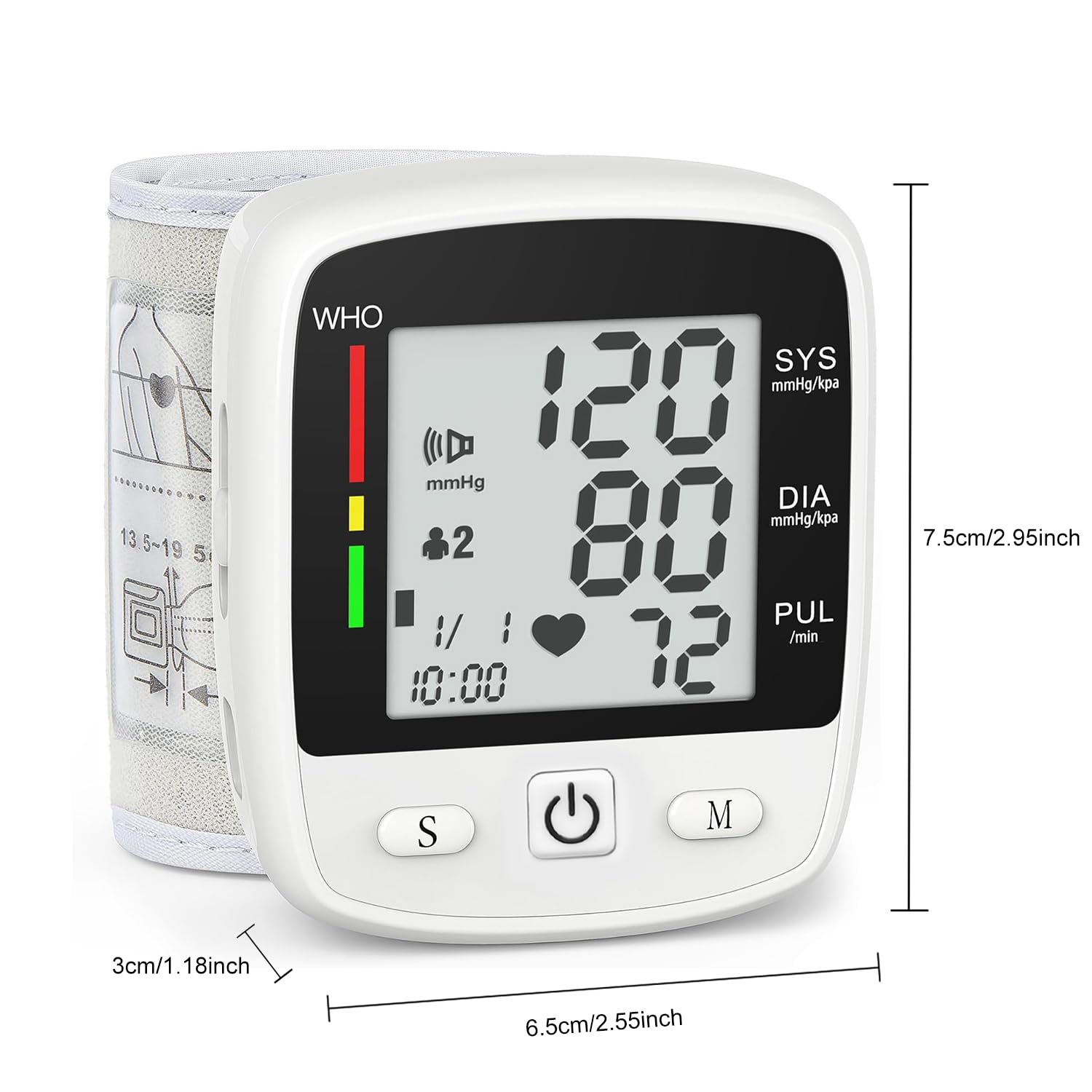 One-button operation MBUPAI wrist BP monitor for easy use