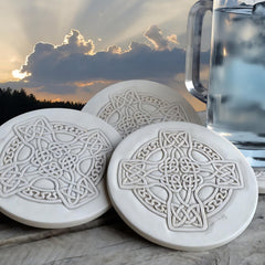 4 3/8 inch diameter cork-foot coasters