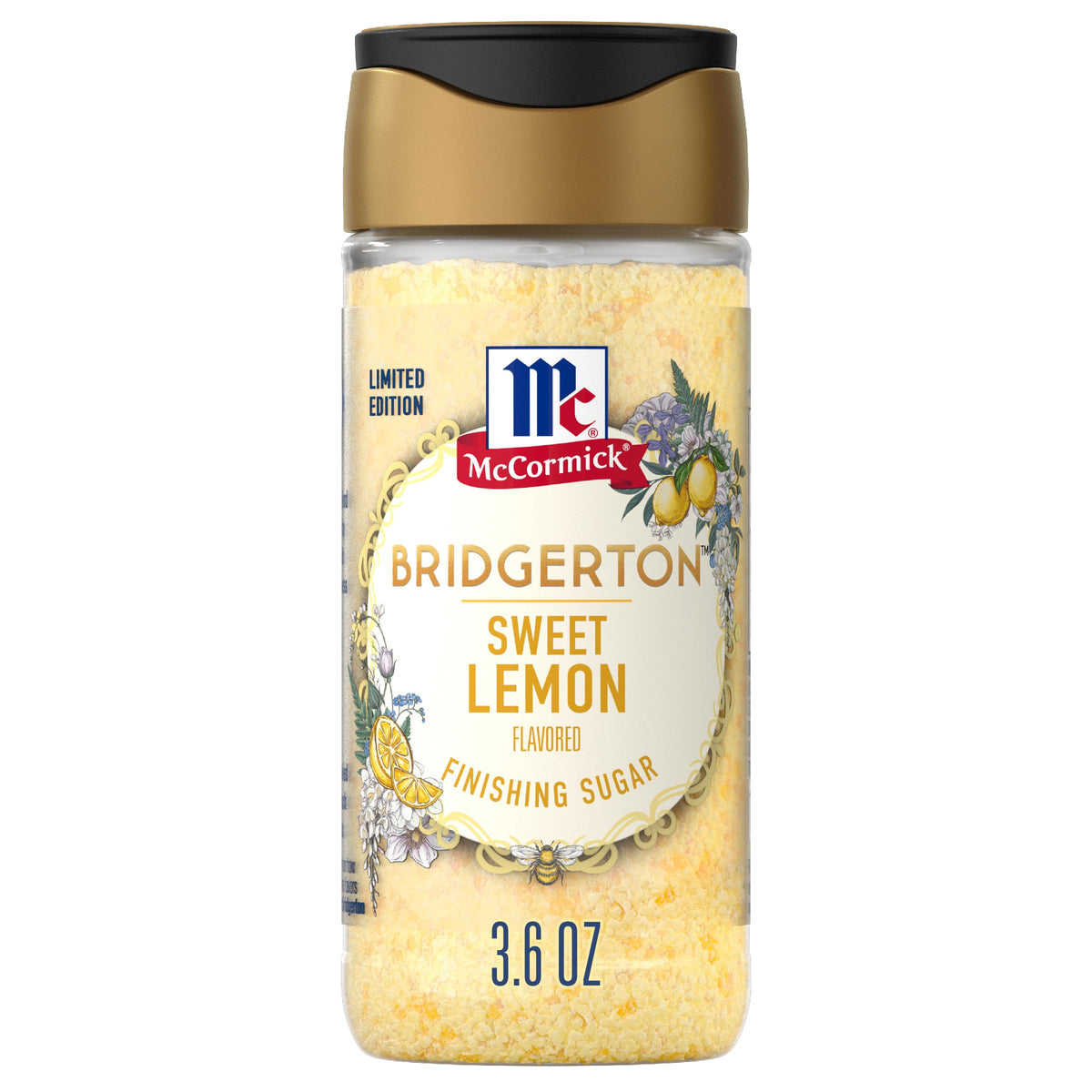 McCormick Bridgerton Finishing Sugar lemon flavor 3.6 oz packaging