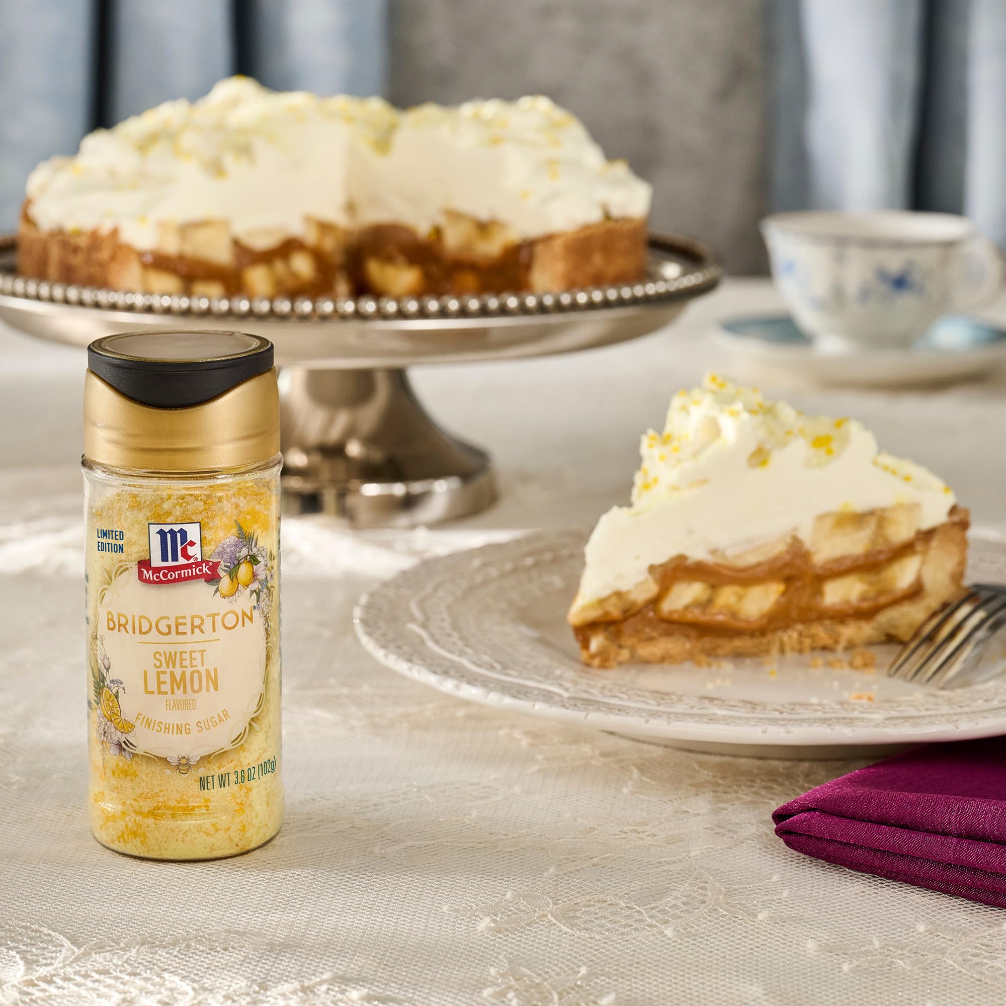 Finishing sugar bright lemon flavor for beverages