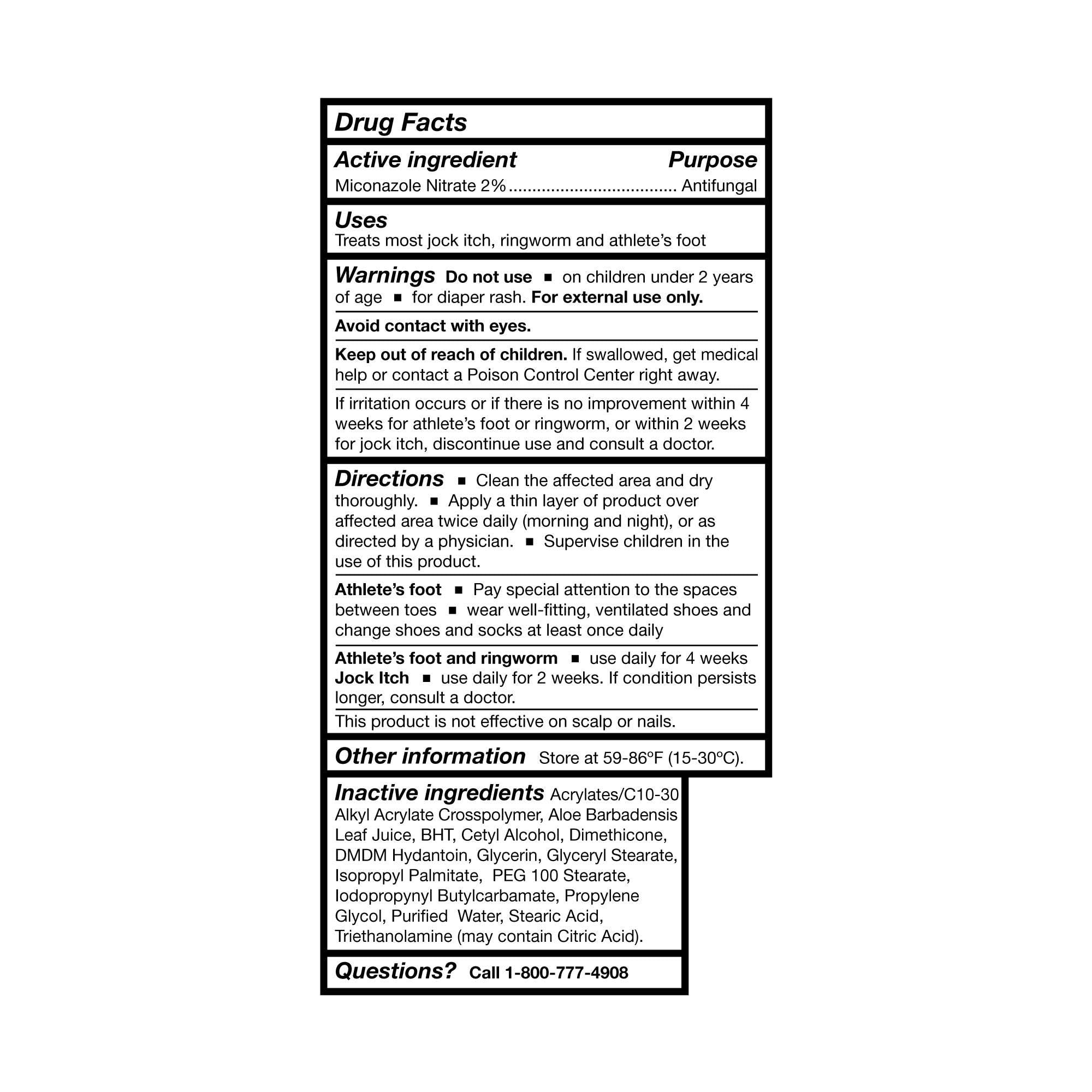 McKesson Antifungal Cream product label 2 percent miconazole nitrate