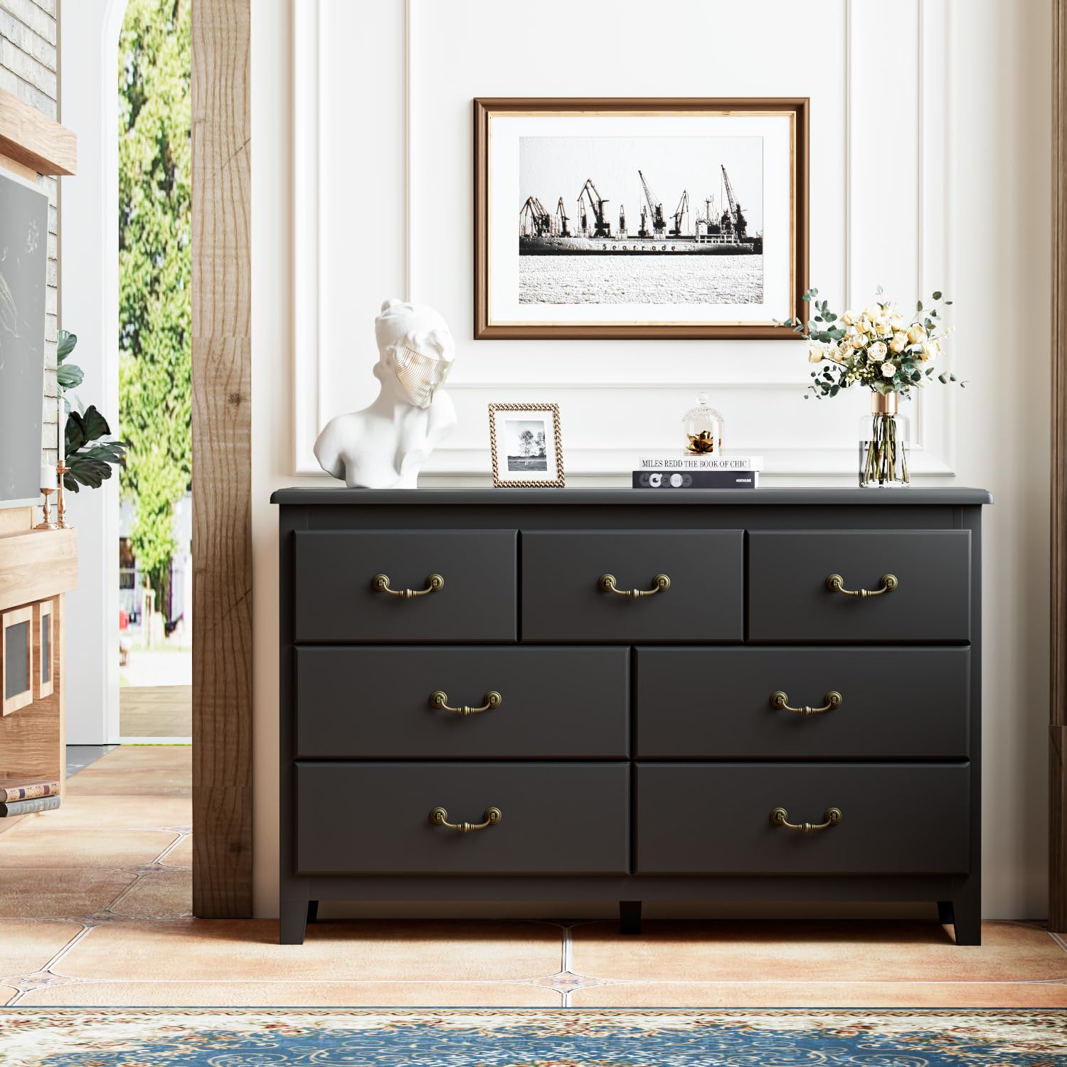 HOUROM dresser stable with five legs