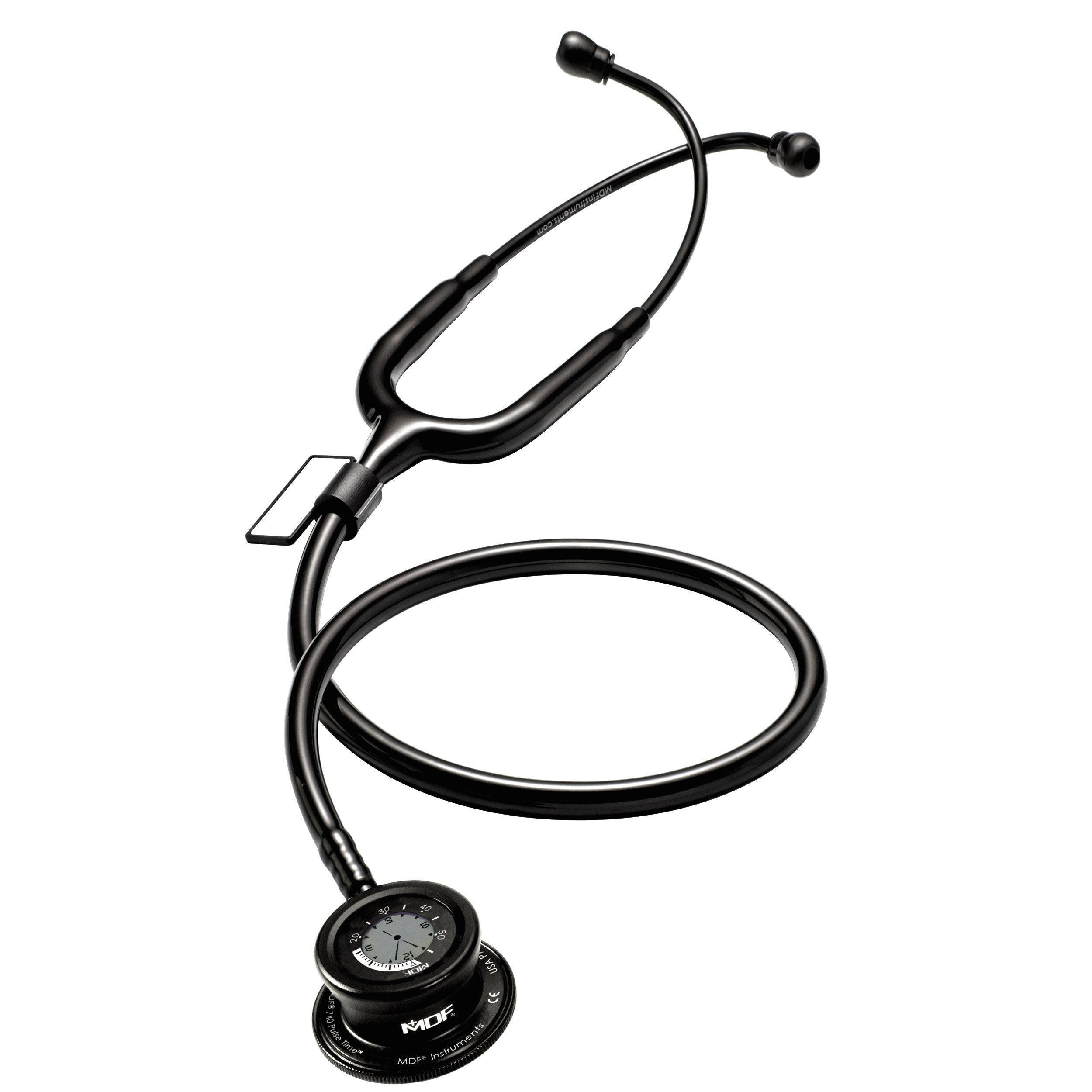 MDF Instruments Pulse Time 2-in-1 digital clock stethoscope model MDF740-BO all black