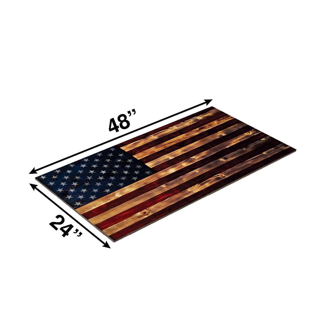 Ready to hang patriotic wall art 24x48 inch on wood panel