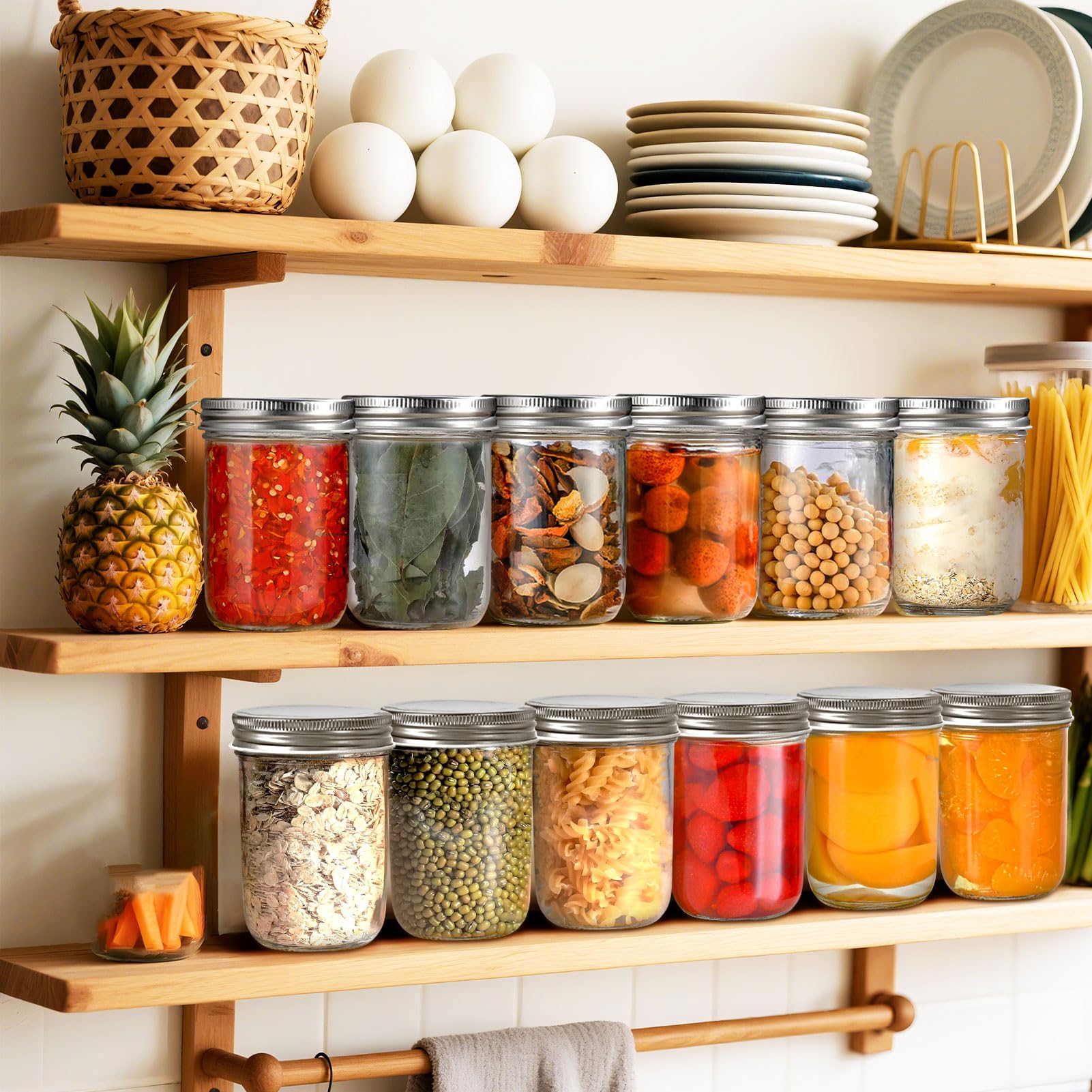 Round mouth design glass jars easy to fill and clean