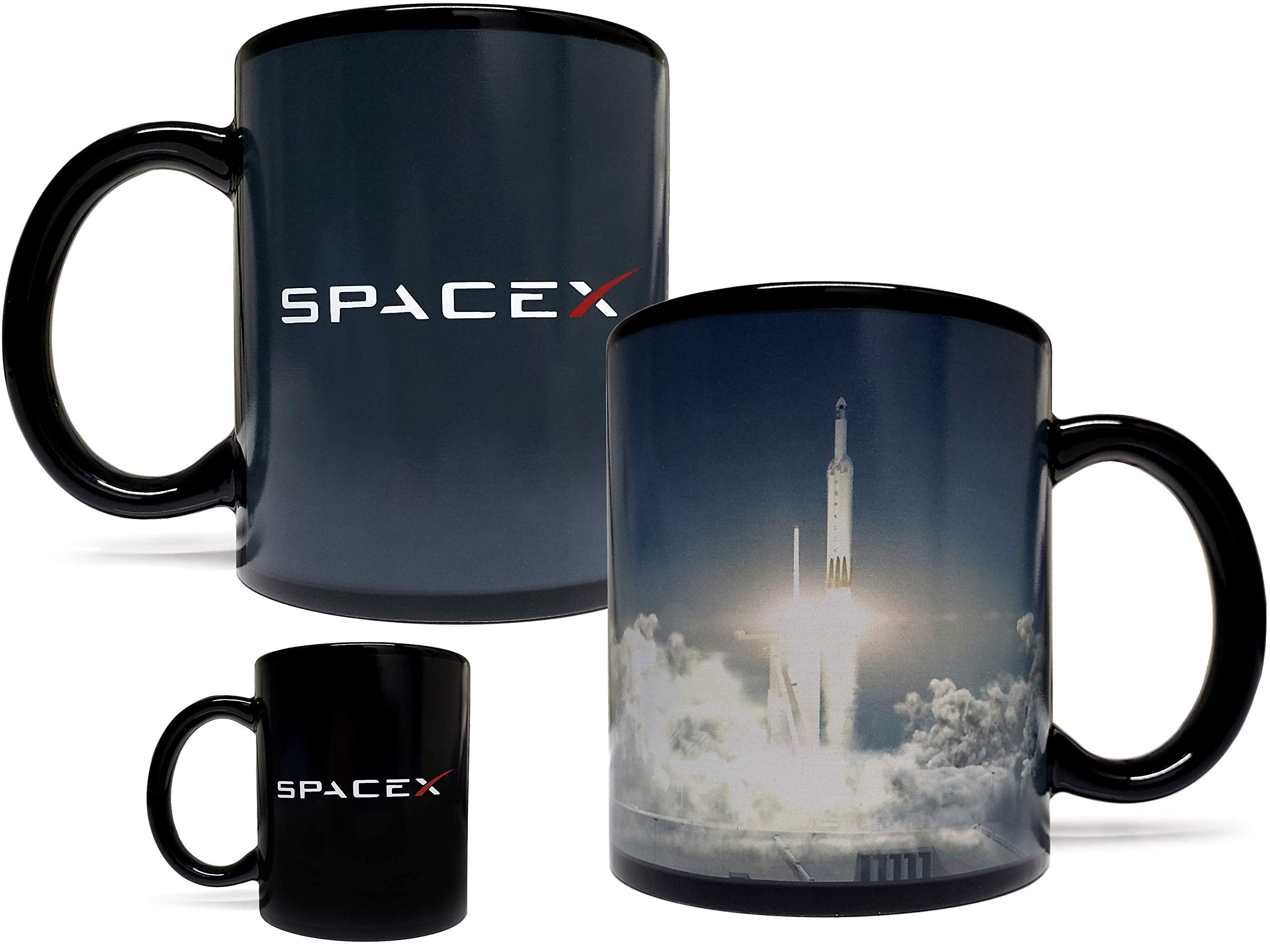 mean muggin spacex falcon rocket mug black ceramic 11 fluid ounce