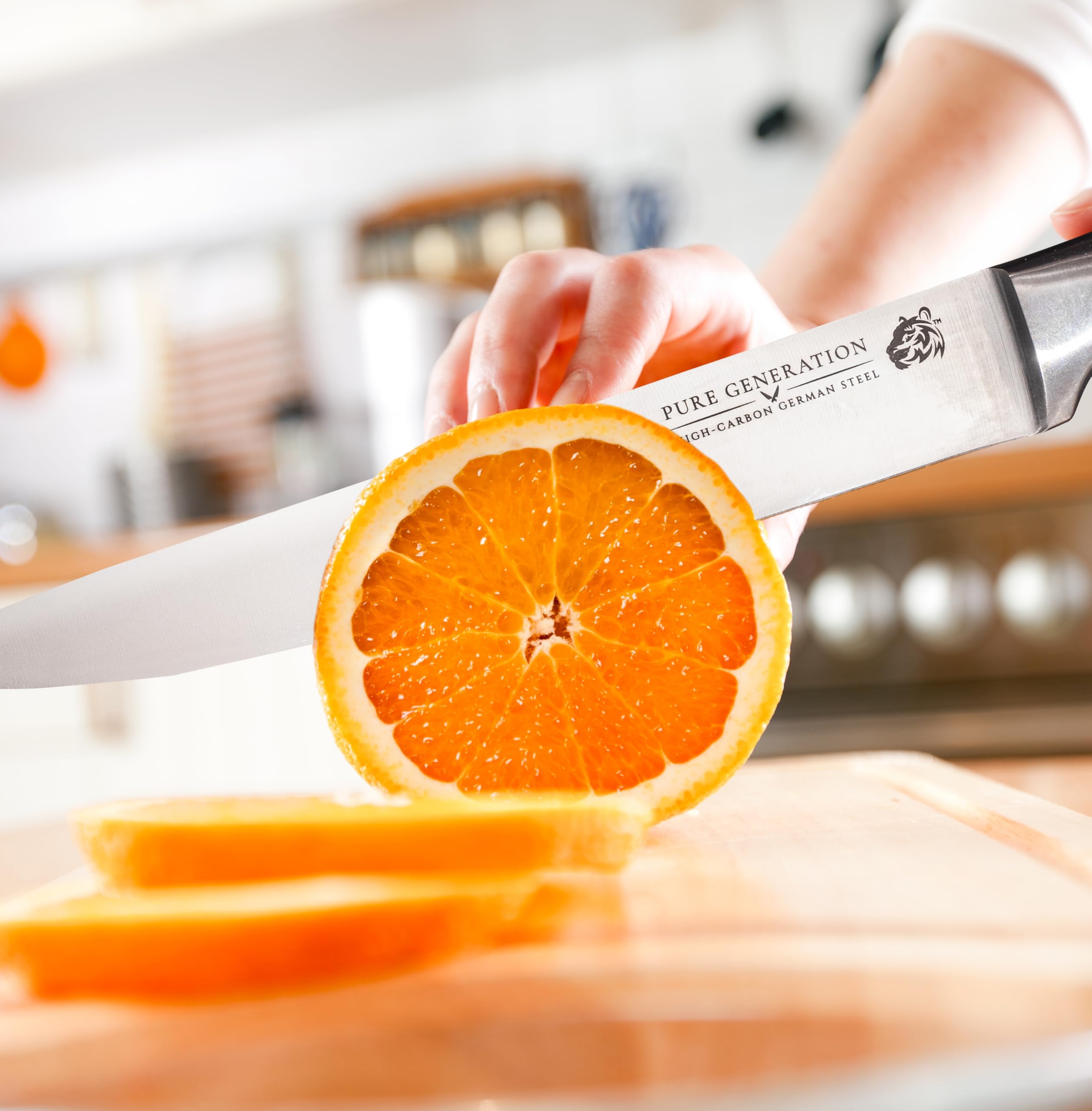 Compact 8 inch carving knife fits in kitchen drawer Pure Generation