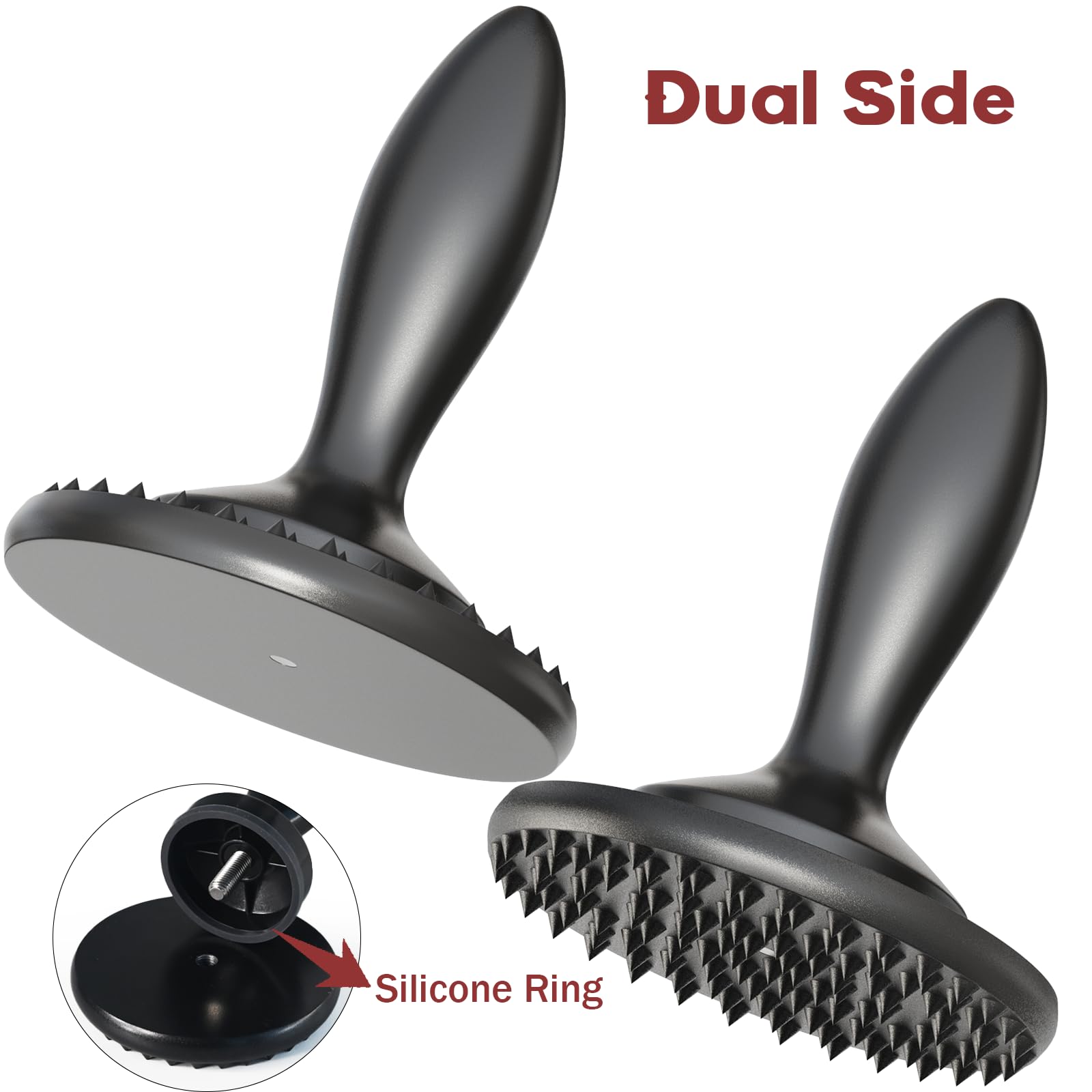 Meat Tenderizer Tool dual sided close up with mallet