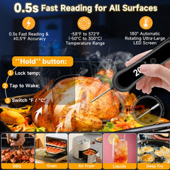 Digital Meat Thermometer foldable probe for kitchen use