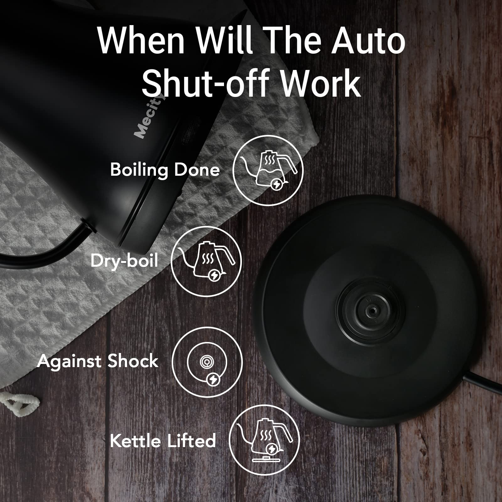 Mecity durable stainless steel temperature sensor kettle