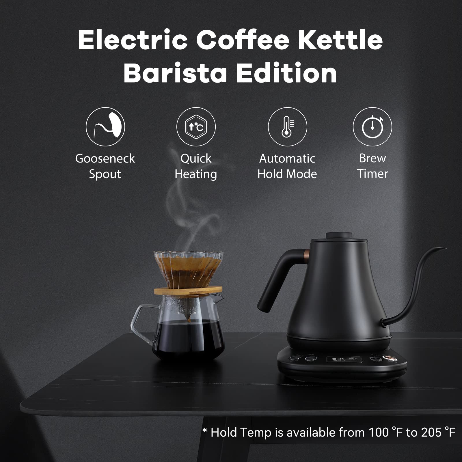 Precision pour spout Mecity kettle close up