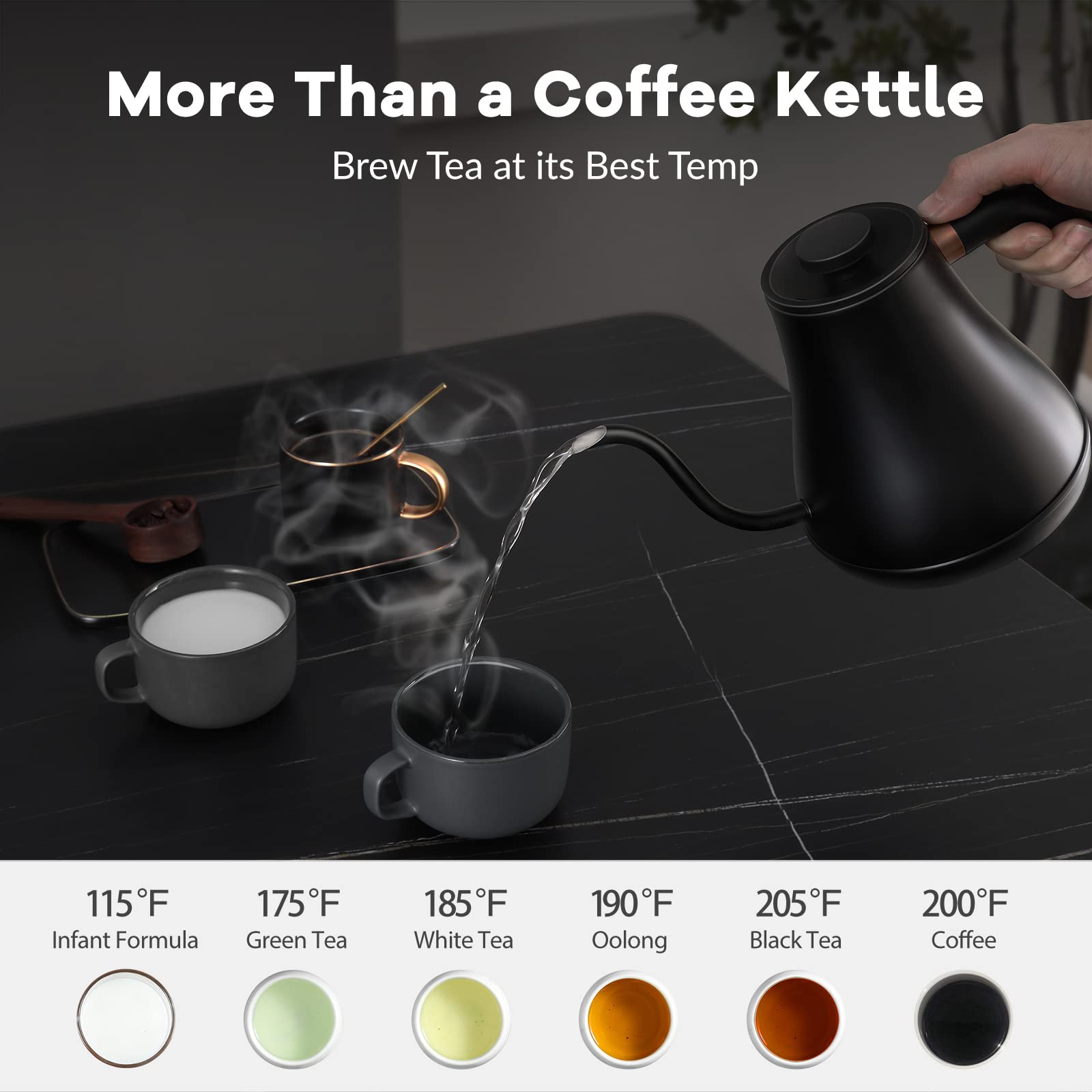 BPA free and 304 stainless steel body of Mecity kettle