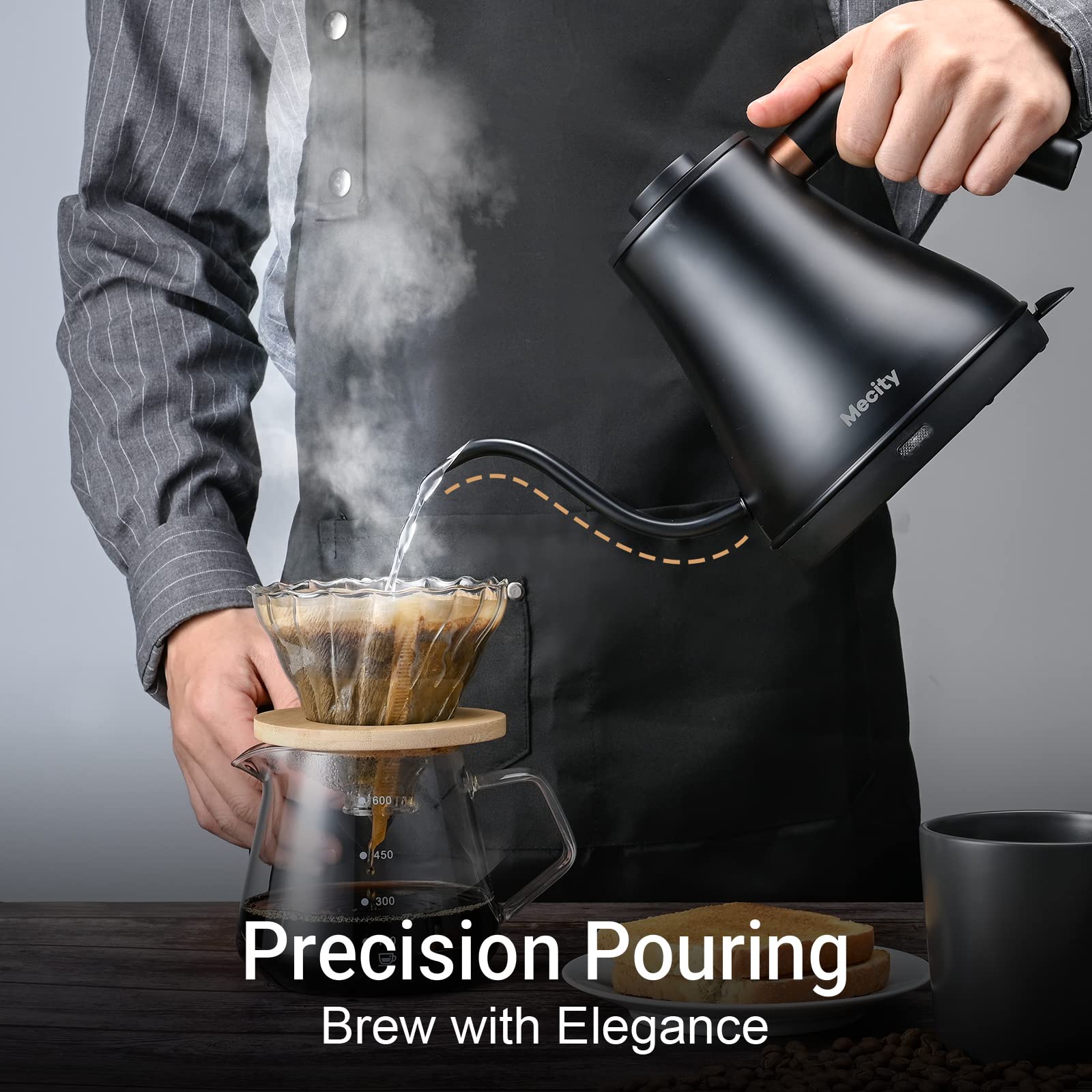 Mecity gooseneck spout electric kettle for precise pouring