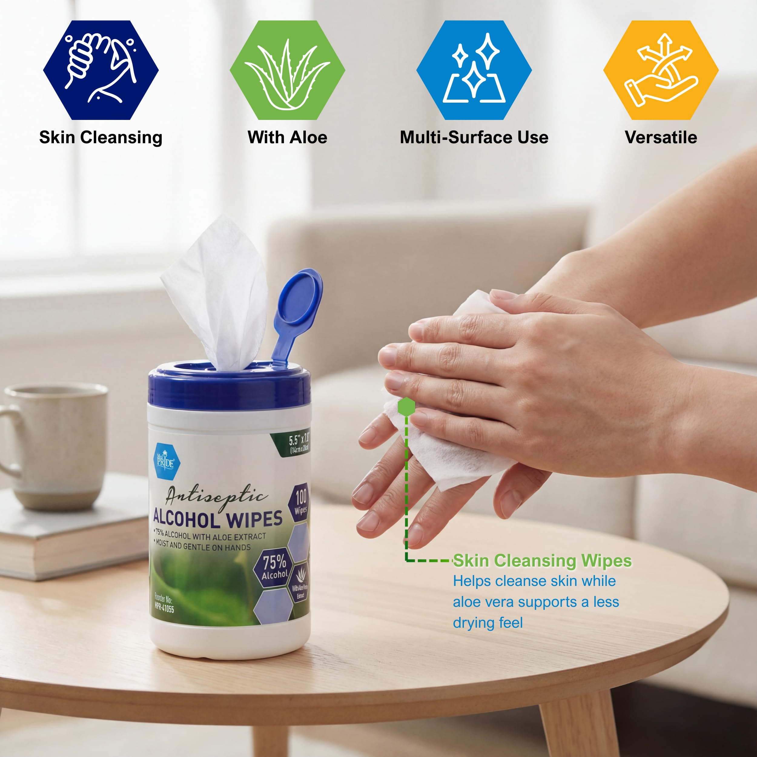 Med Pride disinfectant wipes in medical kit