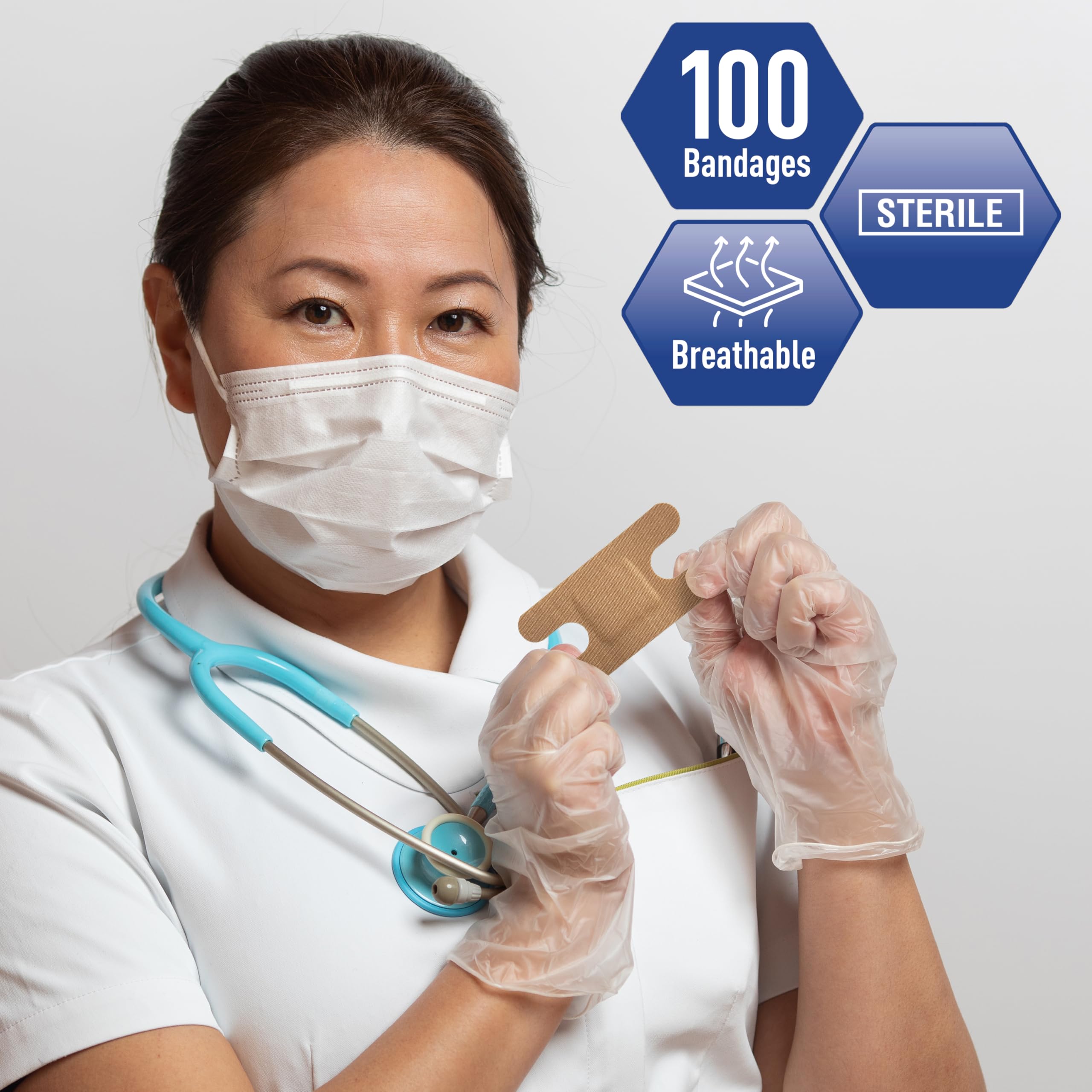 Hypoallergenic adhesive knuckle bandages by MED PRIDE