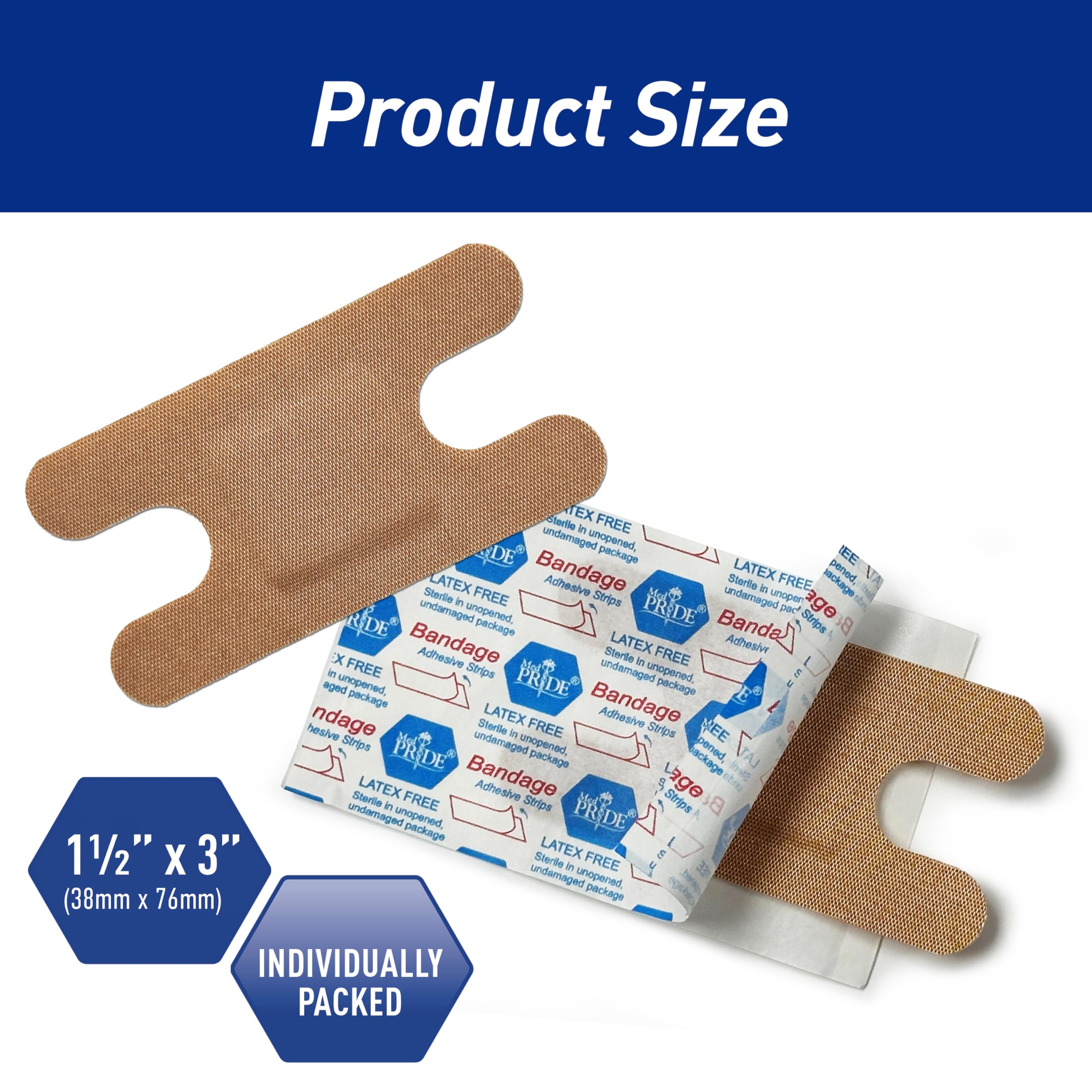 Latex-Free tan knuckle bandages by MED PRIDE