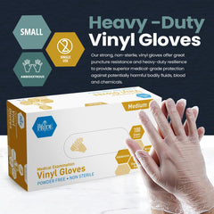 Medium size vinyl gloves by MED PRIDE for medical use