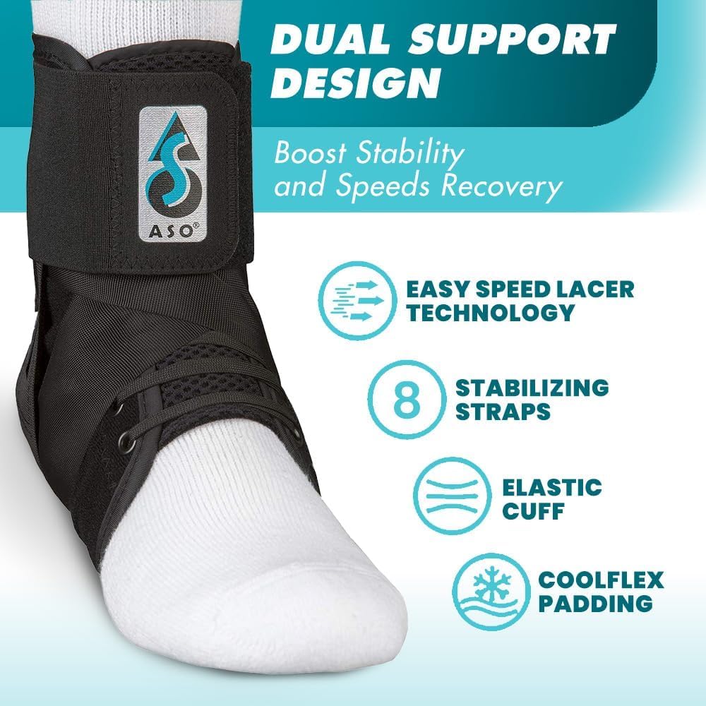 Med Spec ASO Speed Lacer Ankle Stabilizer Black MD product