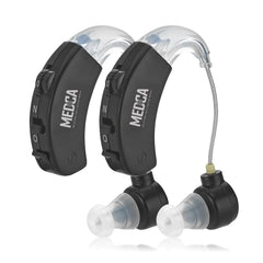 MEDca Behind the Ear Sound Amplifier front view in black