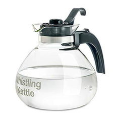 Medelco 12-Cup Glass Stovetop Kettle with whistling lid