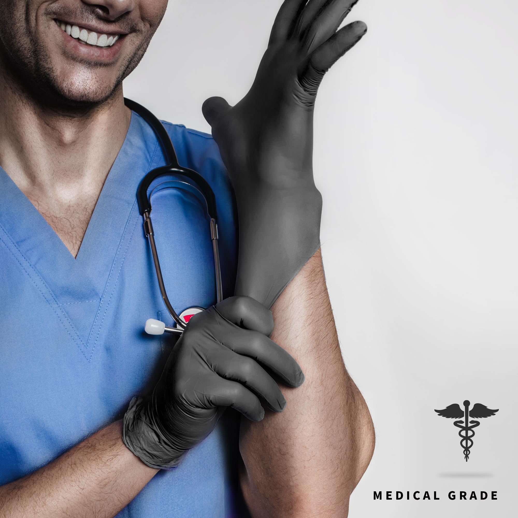 Latex-free hypoallergenic nitrile gloves