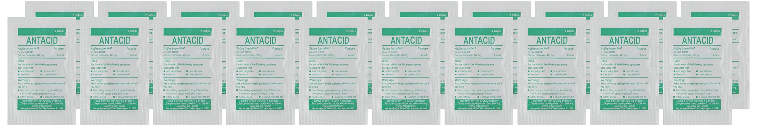 Medi-First 80233 chewable mint antacid tablets 100 count package