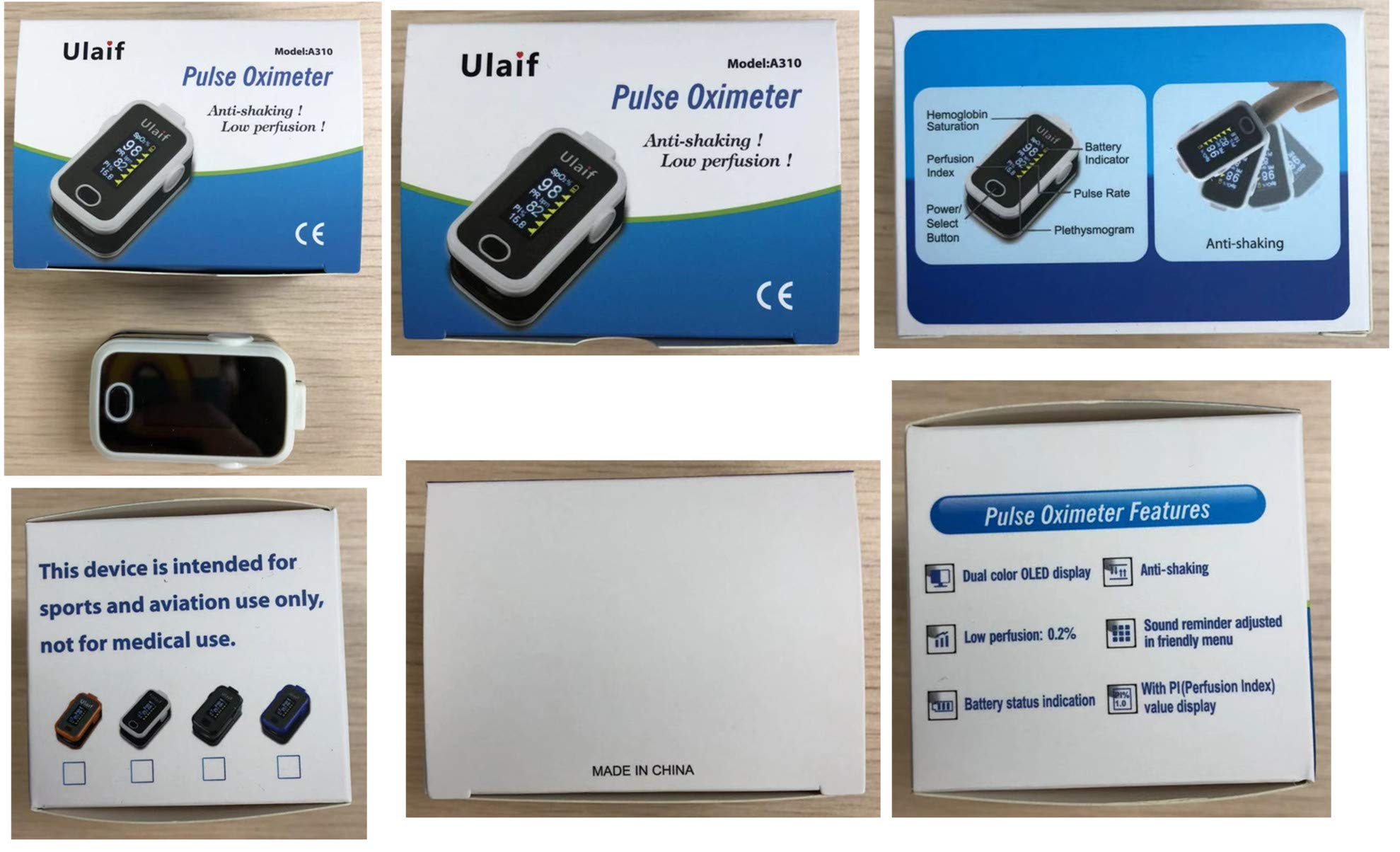 Blood oxygen and heart rate readings on OLED display