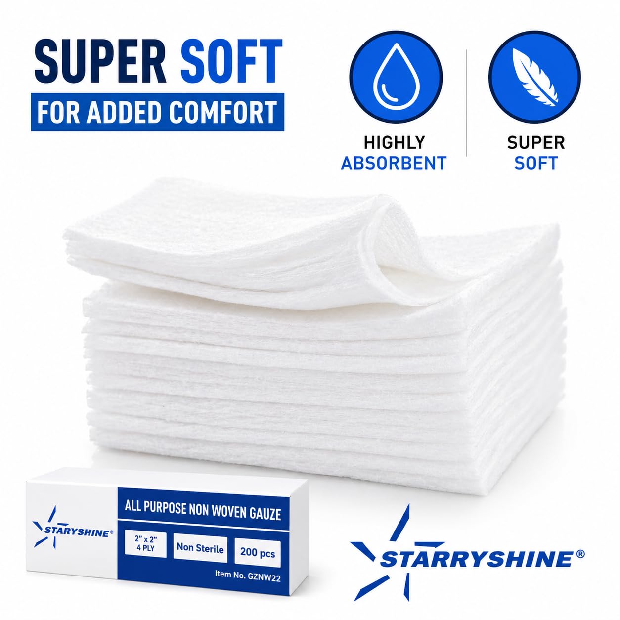 Wound dressing gauze pads packaging image