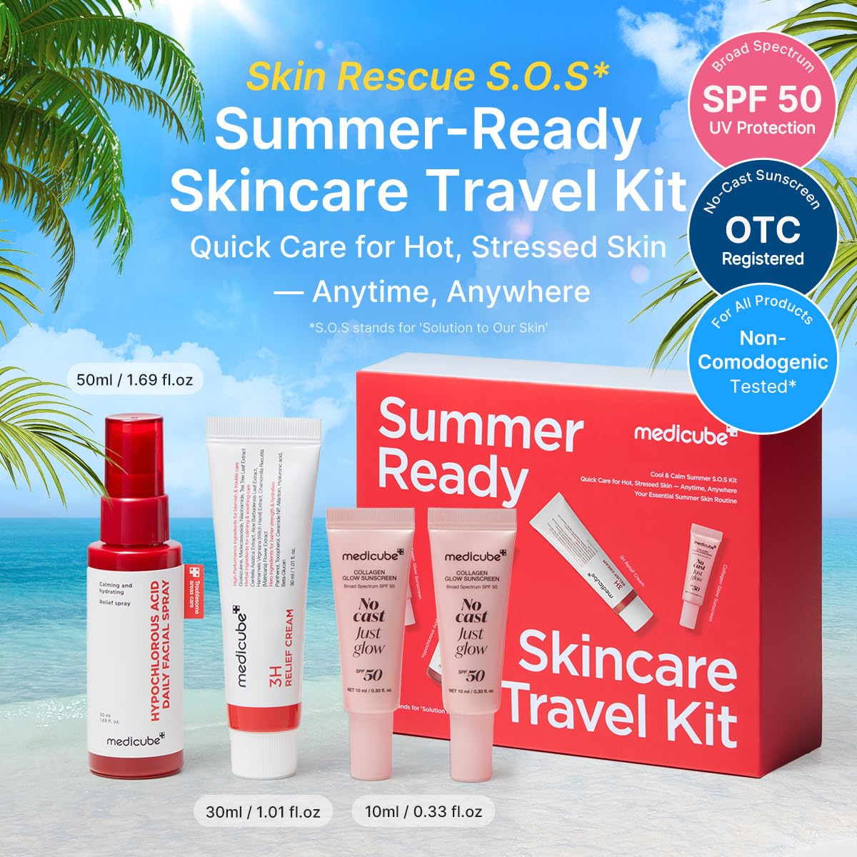 medicube HOCl spray included in travel kit