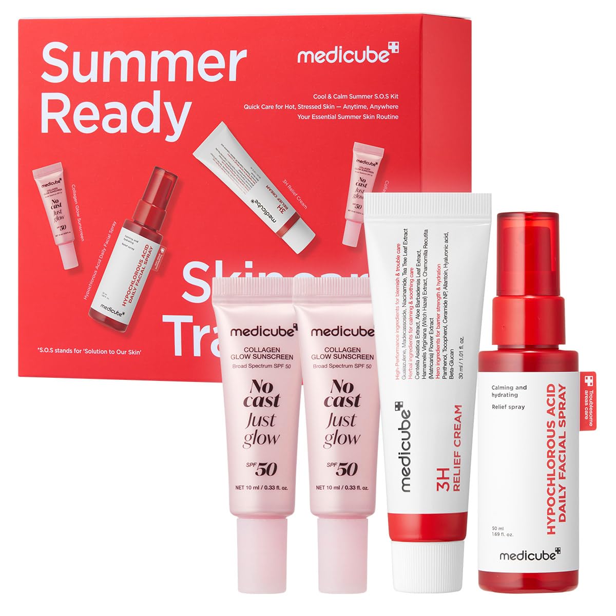 medicube Summer-Ready Skincare Travel Kit with HOCl spray included