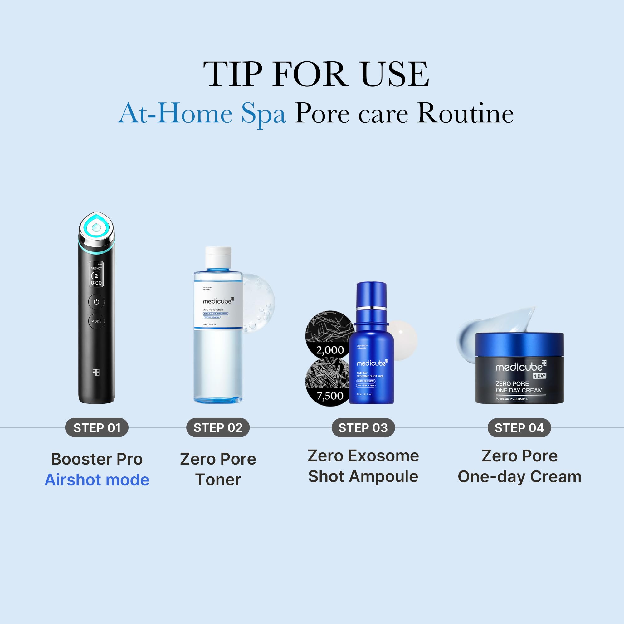 medicube Zero Pore Exfoliating Hydrating Toner product on counter