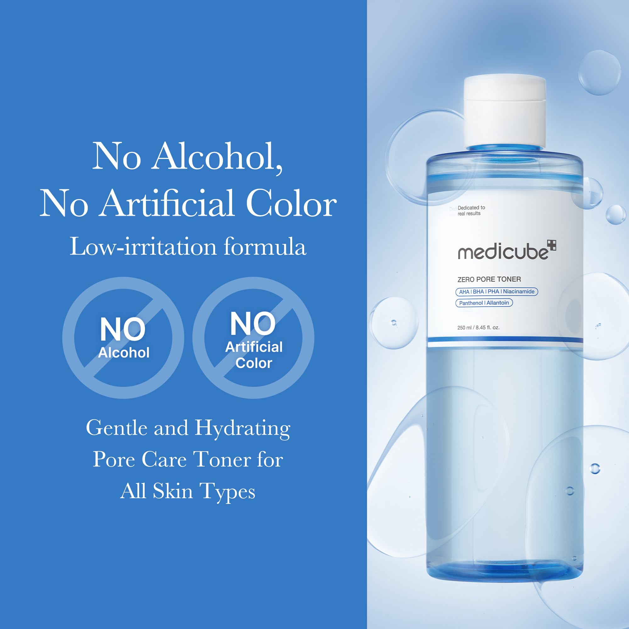 medicube Zero Pore Exfoliating Hydrating Toner cap and bottle detail