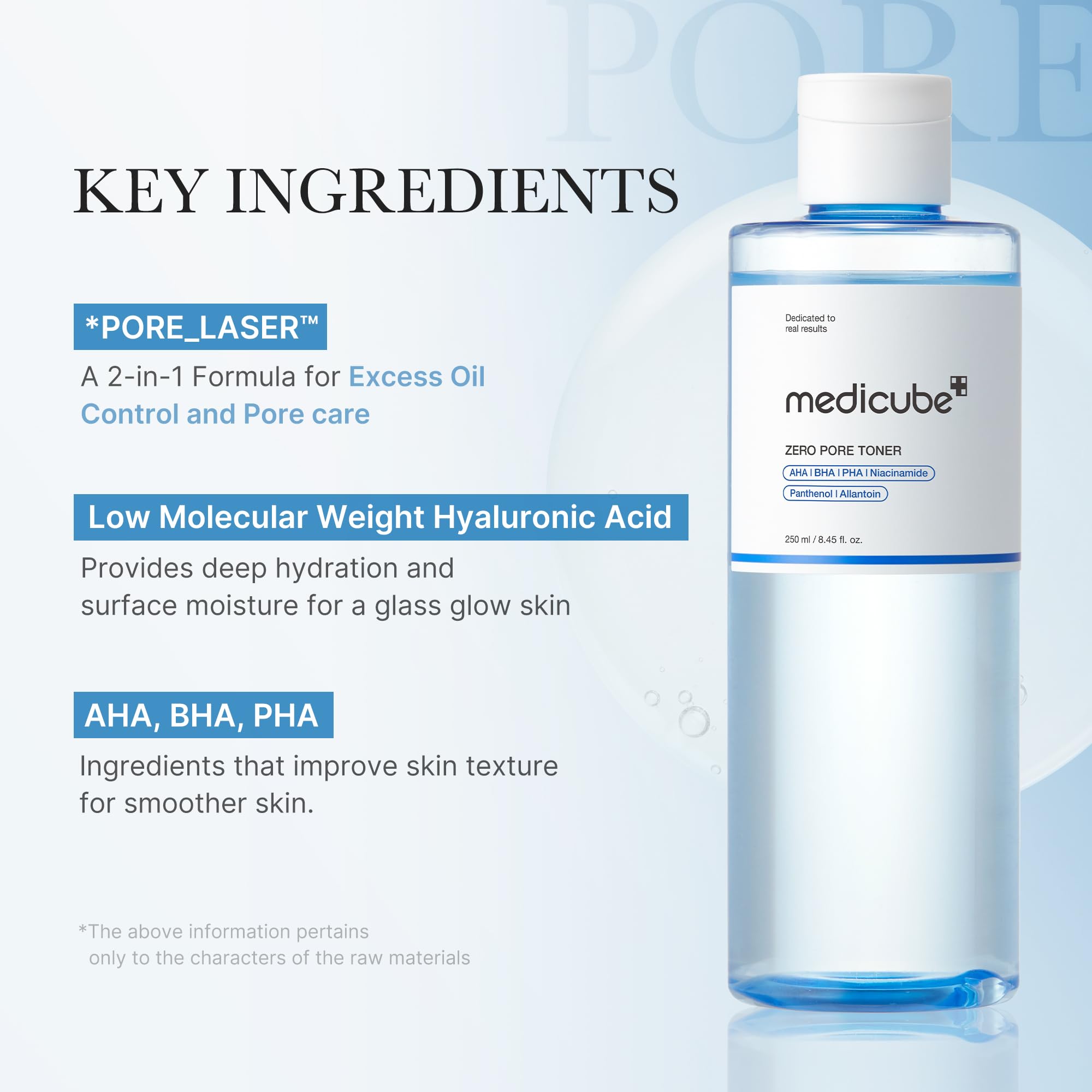 medicube Zero Pore Exfoliating Hydrating Toner packaging on white background