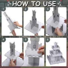 Lightweight paper castle cupcake stand ready to assemble