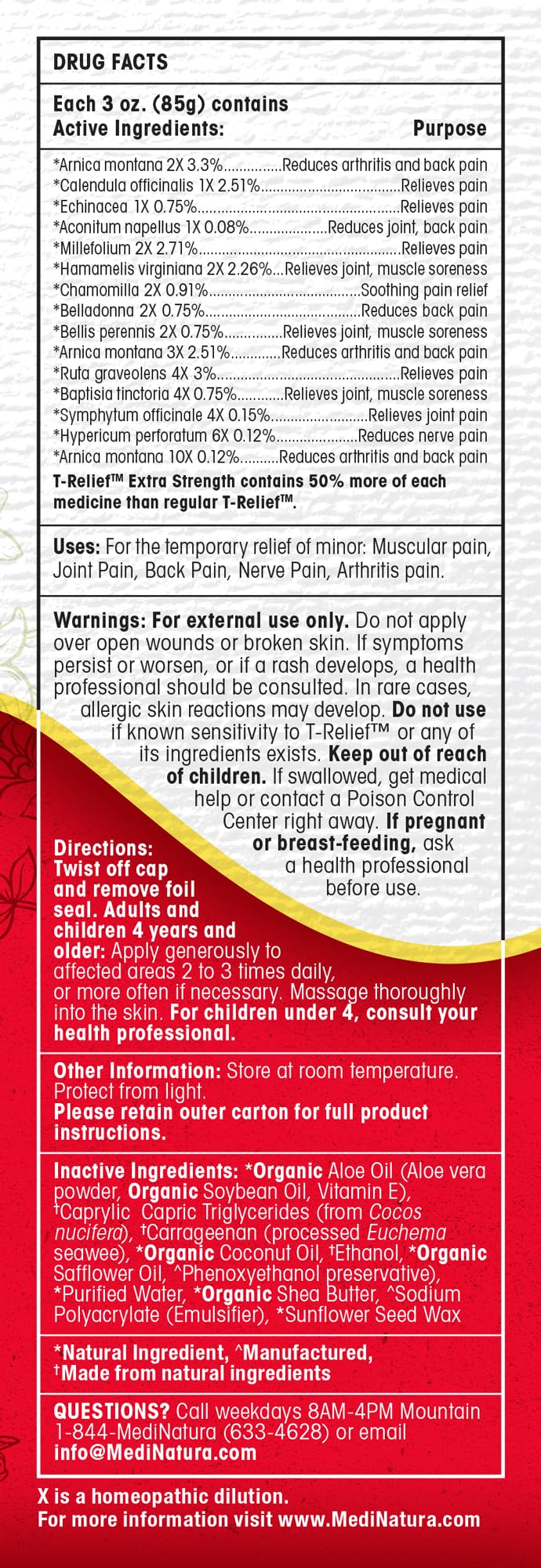 Arnica relief cream for discomfort 3 oz MediNatura