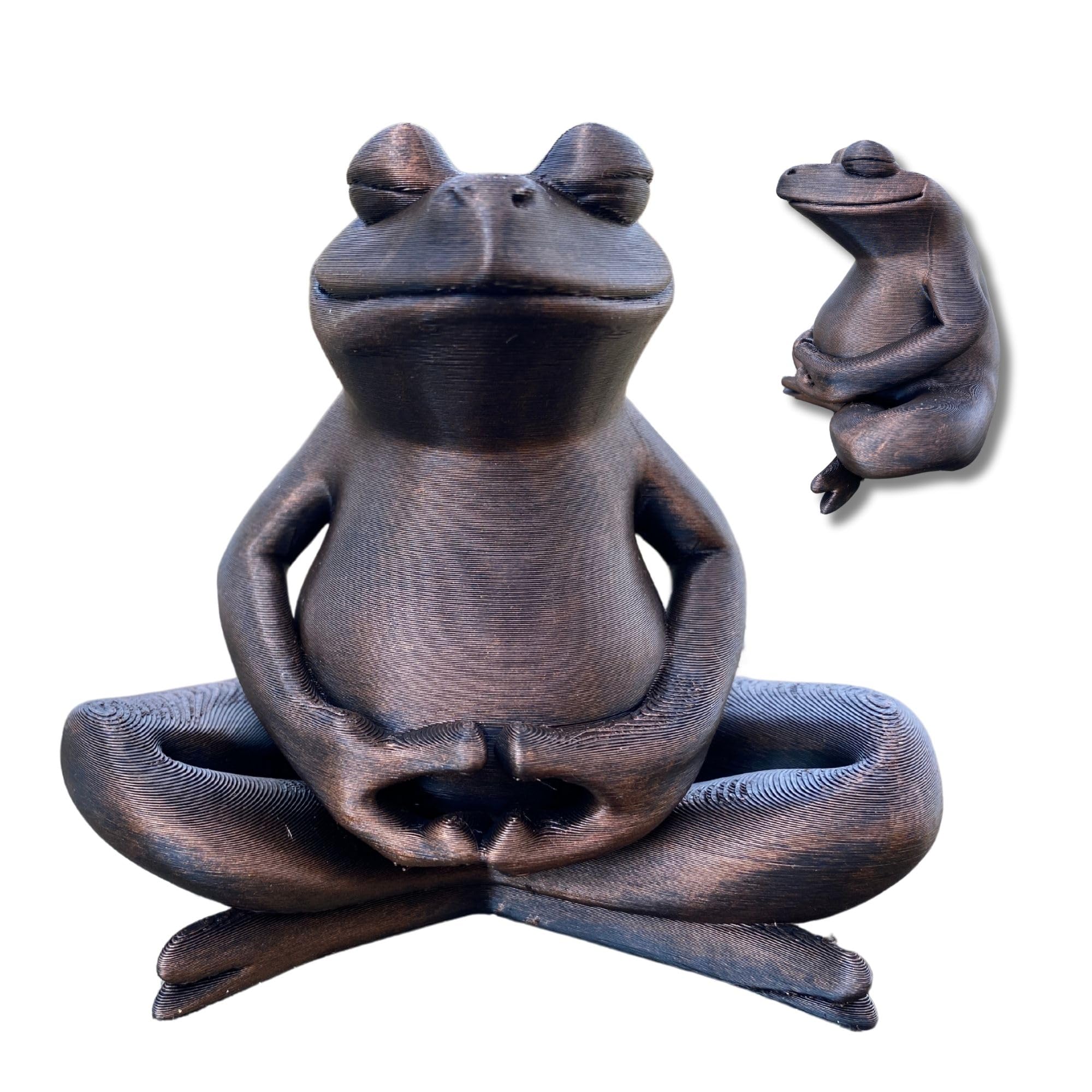 Meditating Frog Figurine lotus pose hand-painted